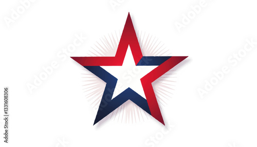 Patriotic star symbolizing national pride on clean background, freedom