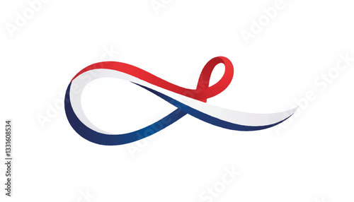 Abstract ribbon design symbolizing unity and national pride, minimalistic