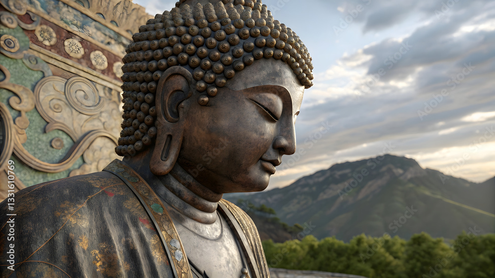 Buddha sculpture embodies ancient spiritual peace Buddha sculpture embodies ancient spiritual peace