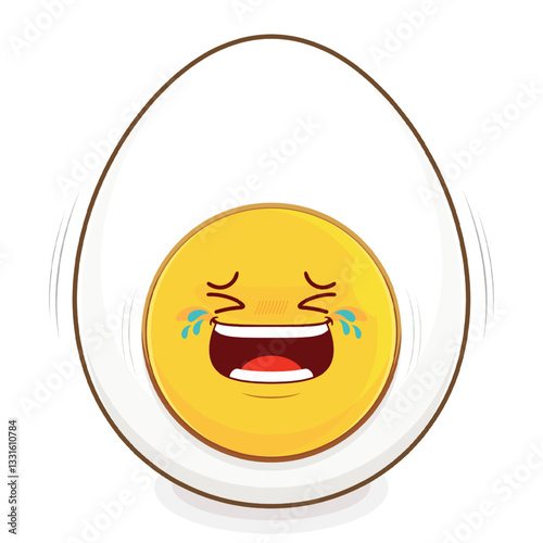 egg boiled laughing face cartoon cute