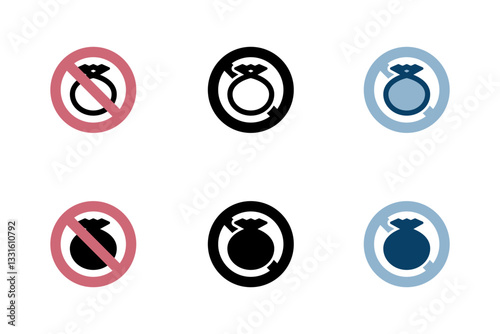 ごみ捨て禁止のアイコンイラストセット