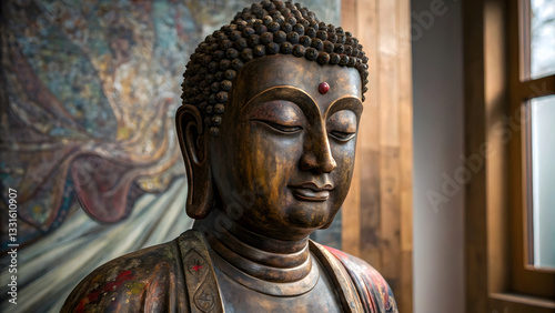 Wallpaper Mural Buddha sculpture embodies ancient spiritual peace Torontodigital.ca