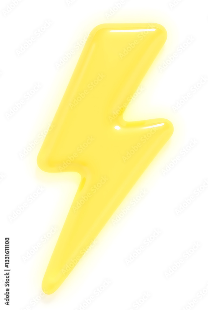 Bright yellow lightning bolt icon on a white background creating a striking visual effect for design projects