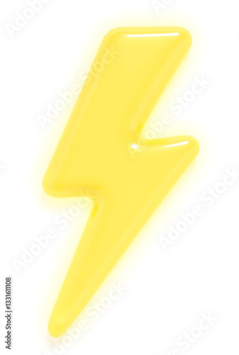 Obraz na płótnie Bright yellow lightning bolt icon on a white background creating a striking visual effect for design projects w salonie