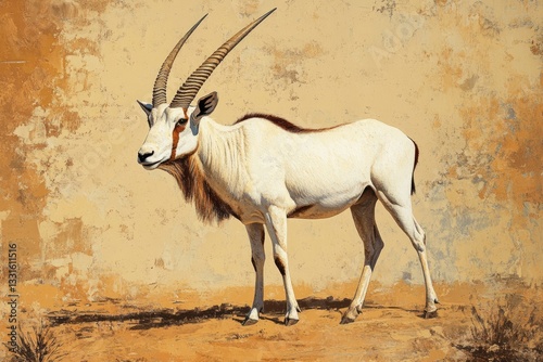 Scimitar Horned Oryx. Majestic Antelope of North American Ranches