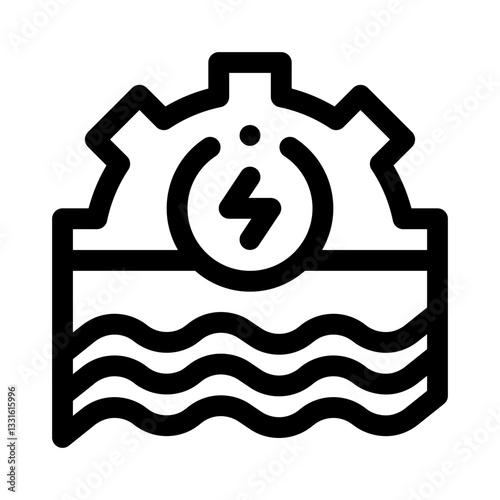 Hydropower line icon