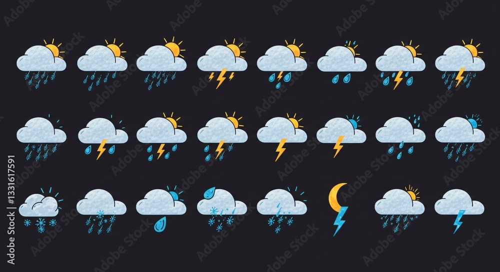 Obraz premium weather icons vectors illustrations 
