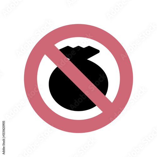 ごみ捨て禁止のアイコンイラスト