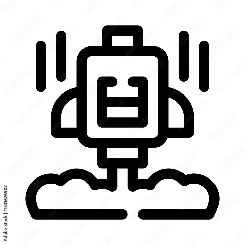 Rocket battery line icon Rocket battery line icon