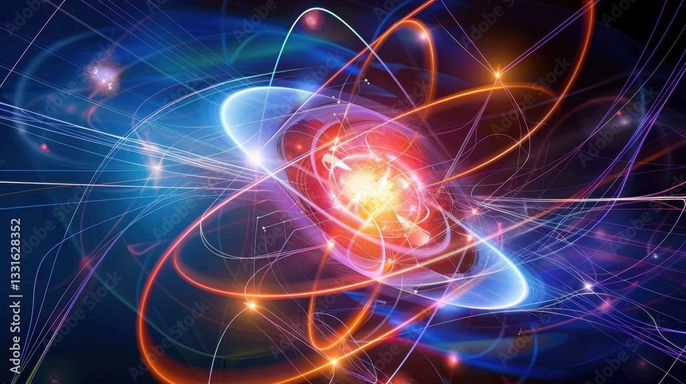 Fototapeta premium Quantum Internet: A cutting-edge network using entangled particles to enable ultra-secure communication, offering speeds at the speed of light. 