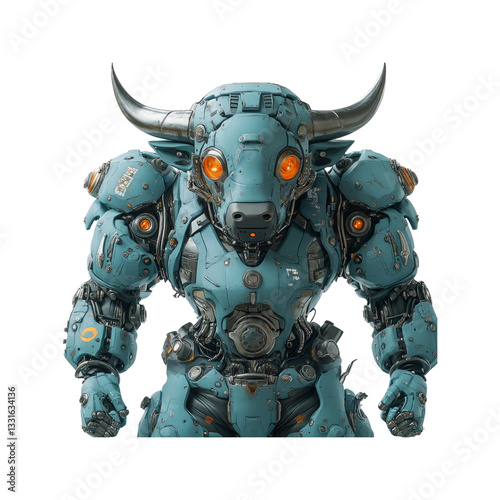 Futuristic Bull Robot - Powerful Cyborg Taurus Mech