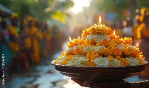 burning candles in the temple