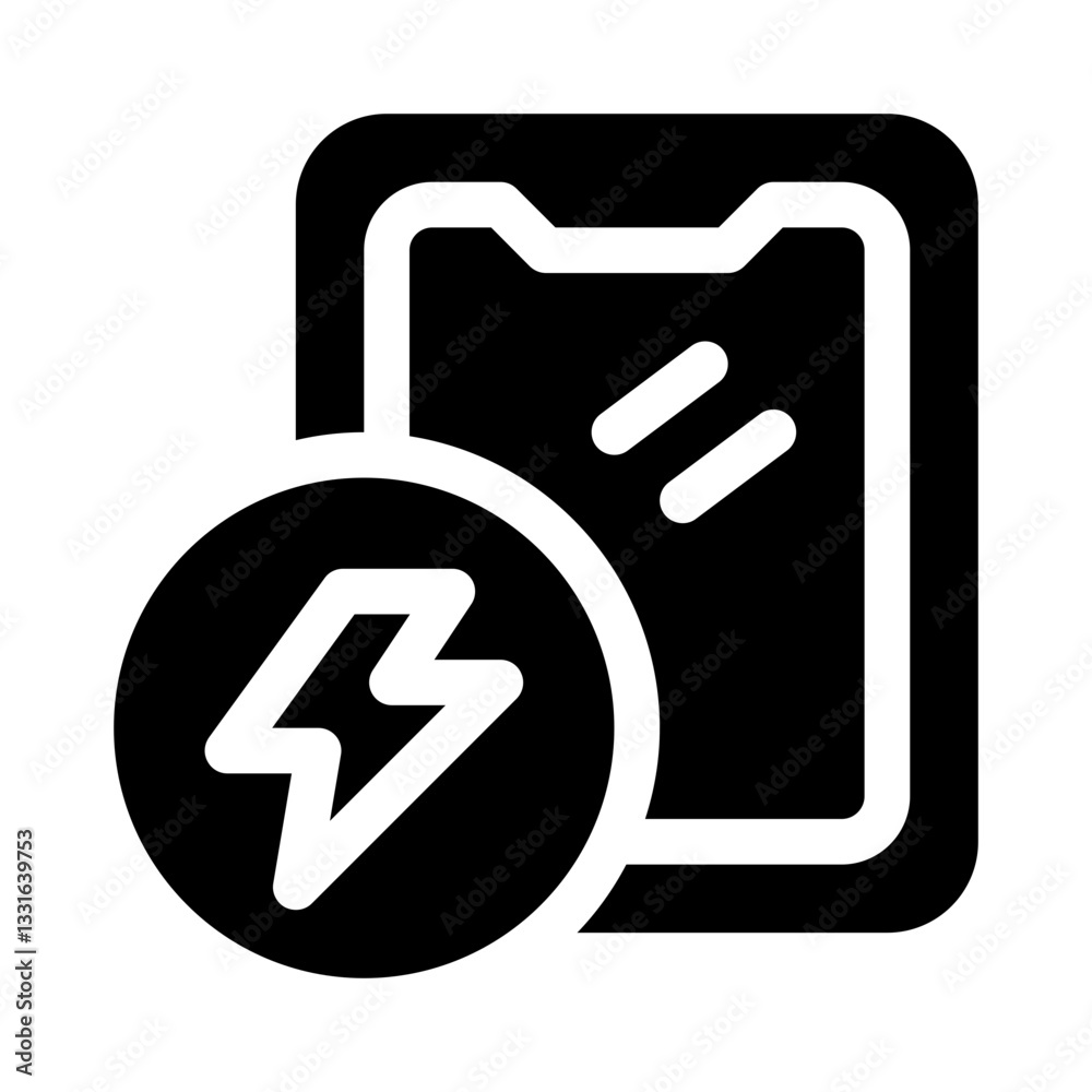 Phone with Lightning glyph icon Phone with Lightning glyph icon