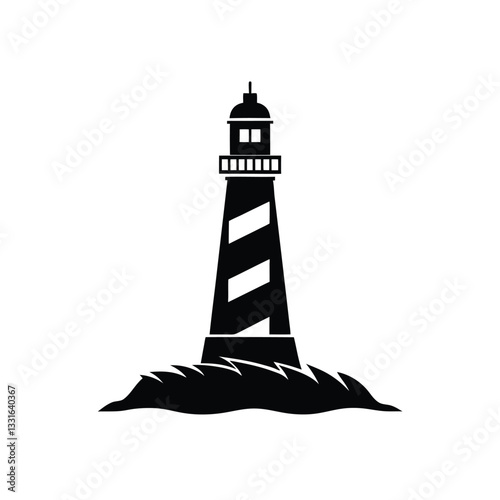 lighthouse silhouette vector illustration