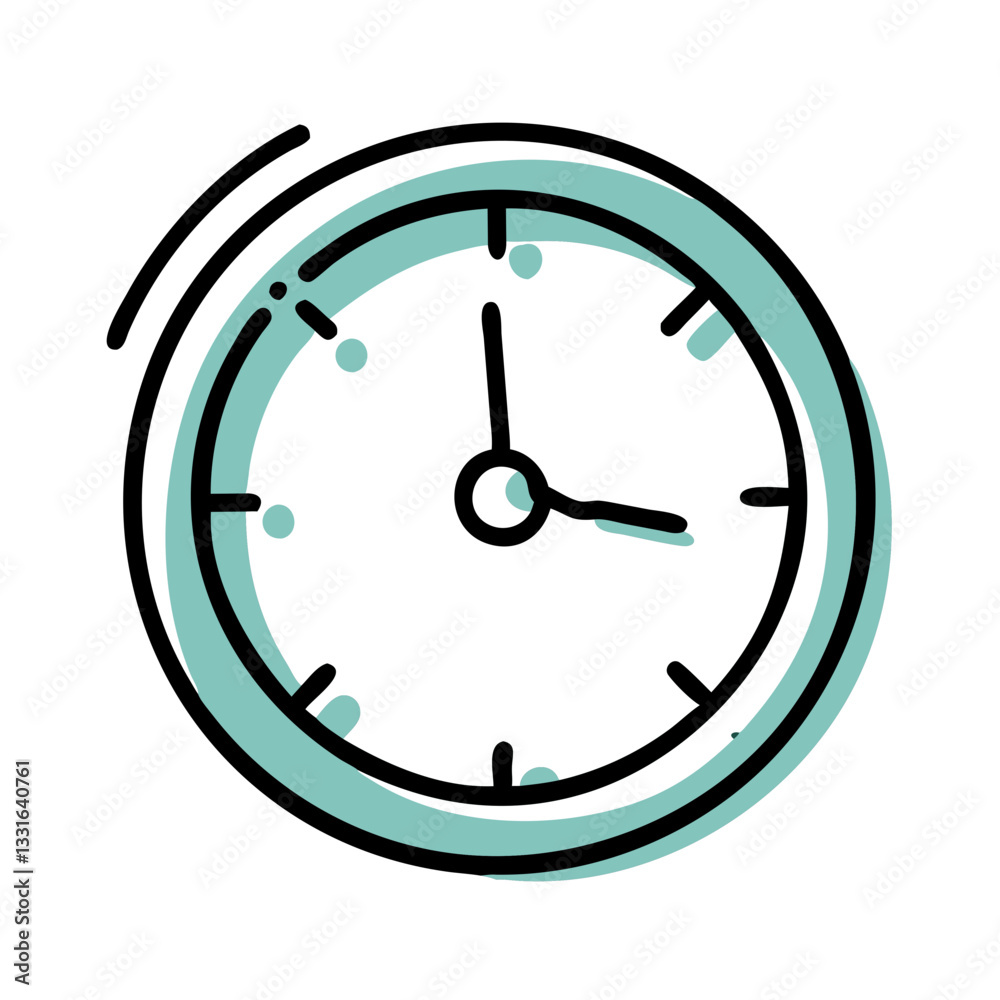 Hand-Drawn Clock Icon for Time Tracking, Productivity, and Scheduling Applications
Hand-Drawn Clock Icon for Time Tracking, Productivity, and Scheduling Applications