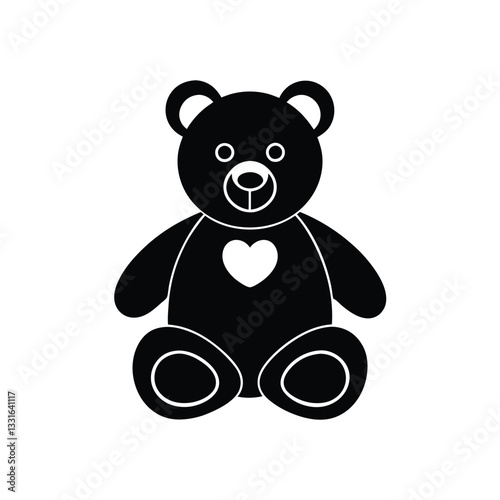 teddy bear with a heart  vector illustration