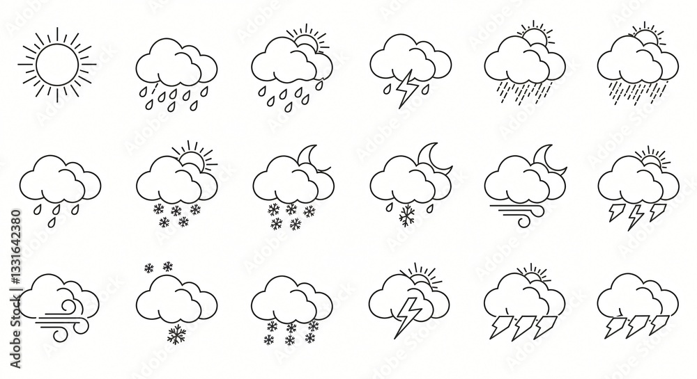 set of weather icons vector abstract illustration set of weather icons vector abstract illustration