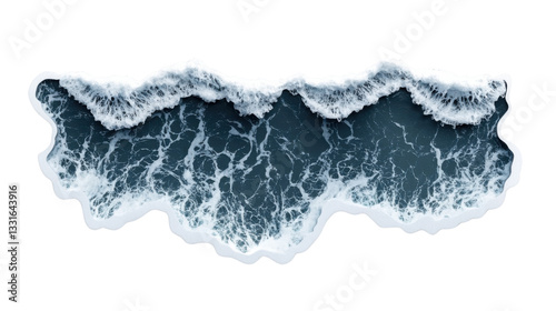 Fototapeta Naklejka Na Ścianę i Meble -  Breaking ocean wave with foam and transparent background