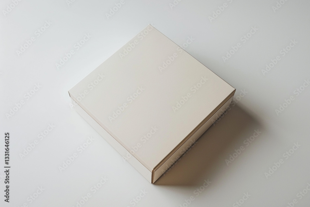 Minimal Package: Blank Cardboard Box Mockup on White Background Minimal Package: Blank Cardboard Box Mockup on White Background