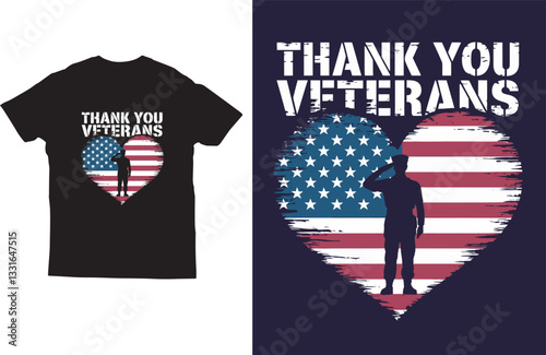 Thank you veterans memorial day typography tshirt design vector