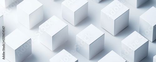 Abstract white cubes pattern on a surface.