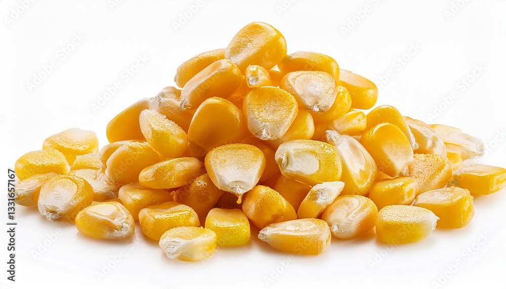 Fototapeta premium crisp high resolution image fresh corn seeds isolated on pure white perfect for fashion or culinary projects