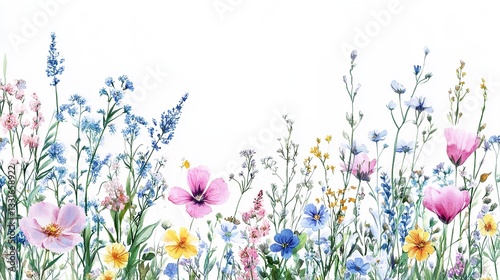 Wallpaper Mural Vibrant Wildflower Meadow Border Design Torontodigital.ca