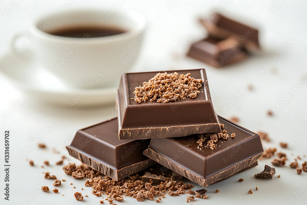 Dark Chocolate Squares for Coffee Break. Dark Chocolate Squares for Coffee Break.