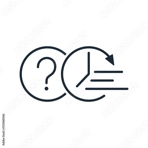Urgent, immediate question. Quick solution.Vector linear icon isolated on white background.