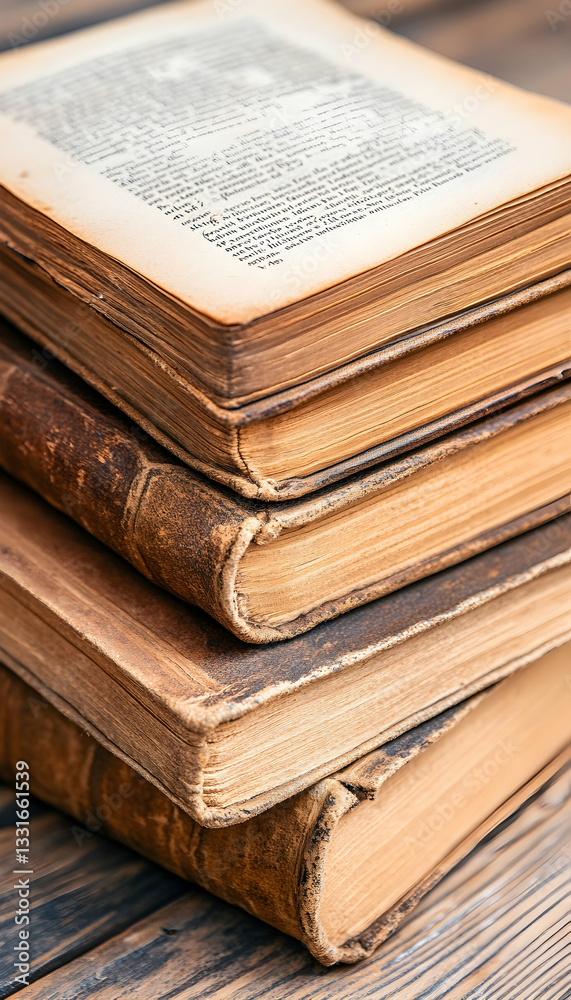 Obraz premium Stack of aged books