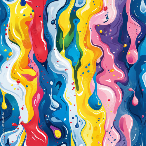 Wallpaper Mural Seamless Abstract Dripping Colors Pattern – Modern Digital Art Torontodigital.ca