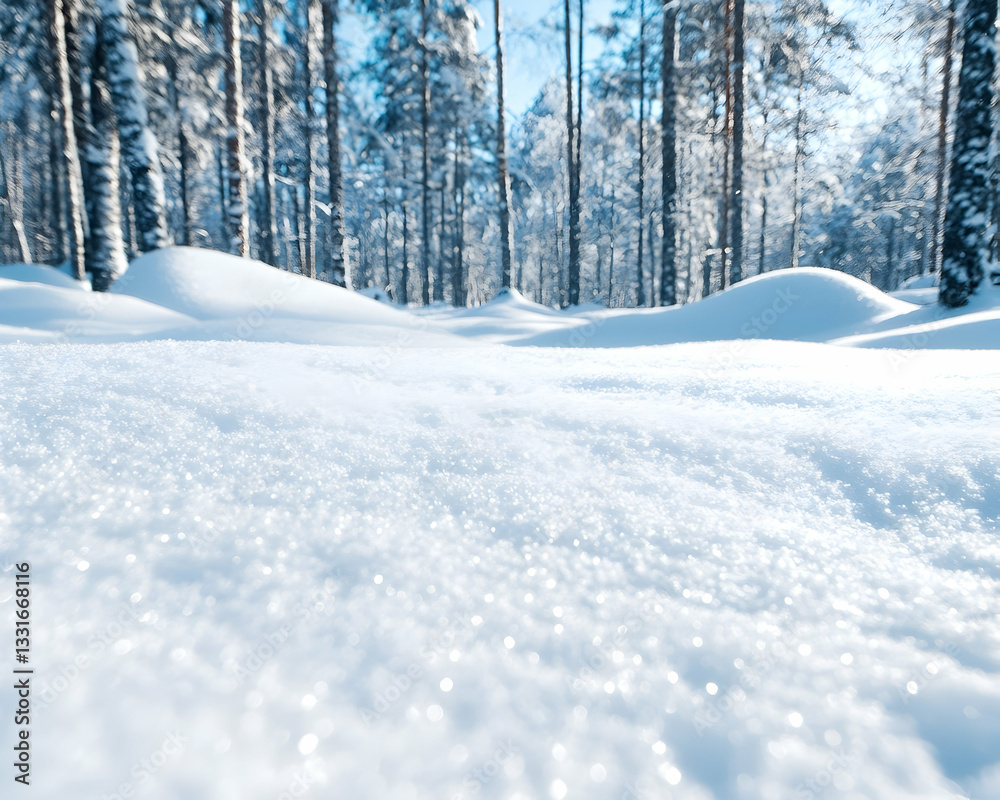 Obraz premium Winter wonderland snow-covered forest floor