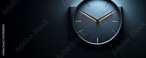 Wallpaper Mural Modern clock in dark room, minimalist design. Torontodigital.ca