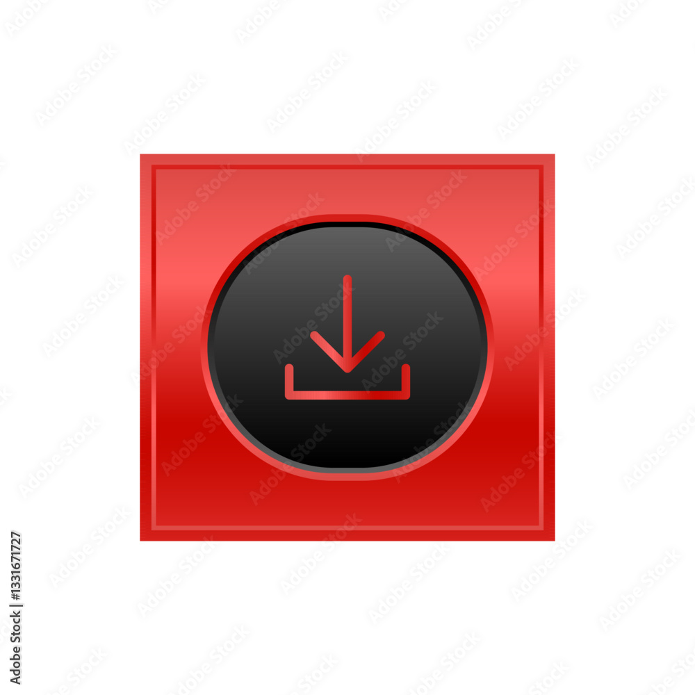 Red button with download icon.