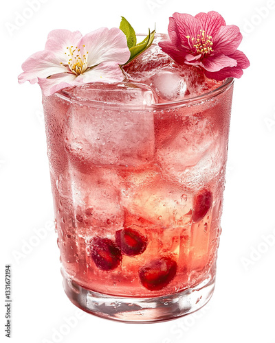 Drink of antioxidant fruit cherry blossom pomegranate tea, featuring pomegranate tea with drink of antioxidant fruit, a perfect spring-inspired drink of antioxidant fruit infused with floral elegance