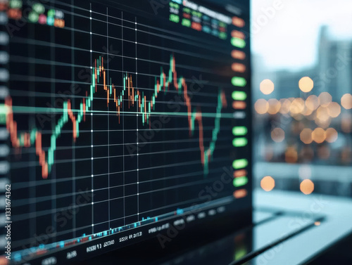 High energy stock market interface displaying dynamic trading data and trends