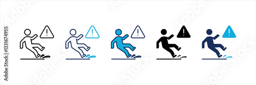 Slippery Floor Multi Style Icon Set
