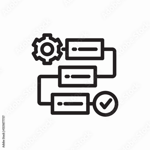 System verification process icon vector sign