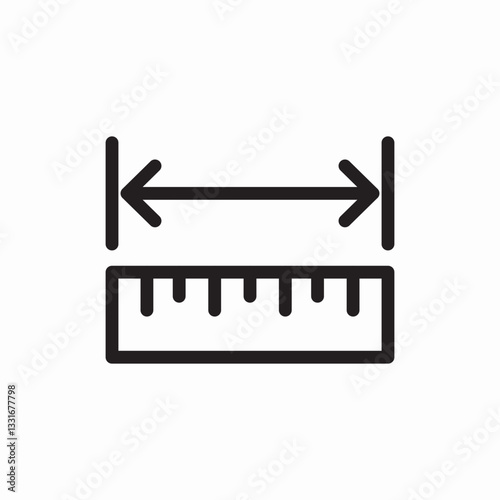 Distance measurement tool icon vector sign