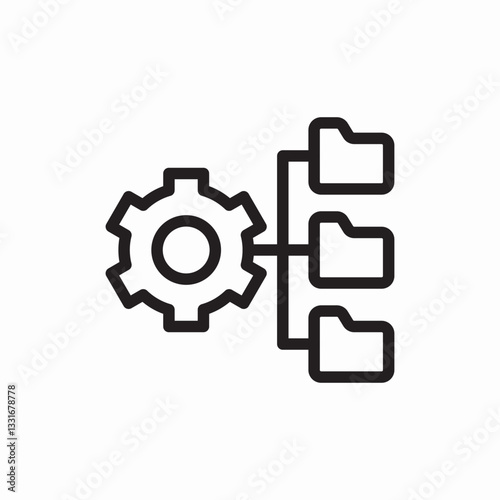 gear hierarchy work flow icon vector sign