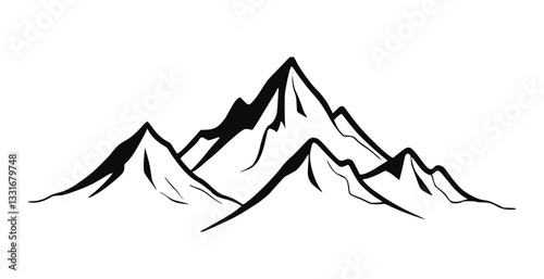 mountain icon set featuring hiking trails, snowy peaks, and nature landscapes. Perfect for camping symbols, travel illustrations, adventure designs, and outdoor exploration graphics. Vector PNG	
