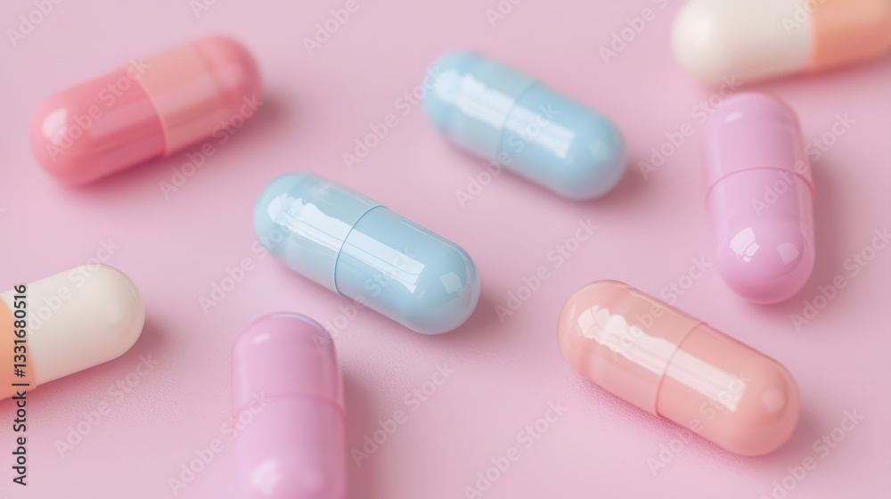 Colorful capsules scattered on a soft pink background, showcasing various shapes and sizes, emphasizing a vibrant and appealing aesthetic. Colorful capsules scattered on a soft pink background, showcasing various shapes and sizes, emphasizing a vibrant and appealing aesthetic.