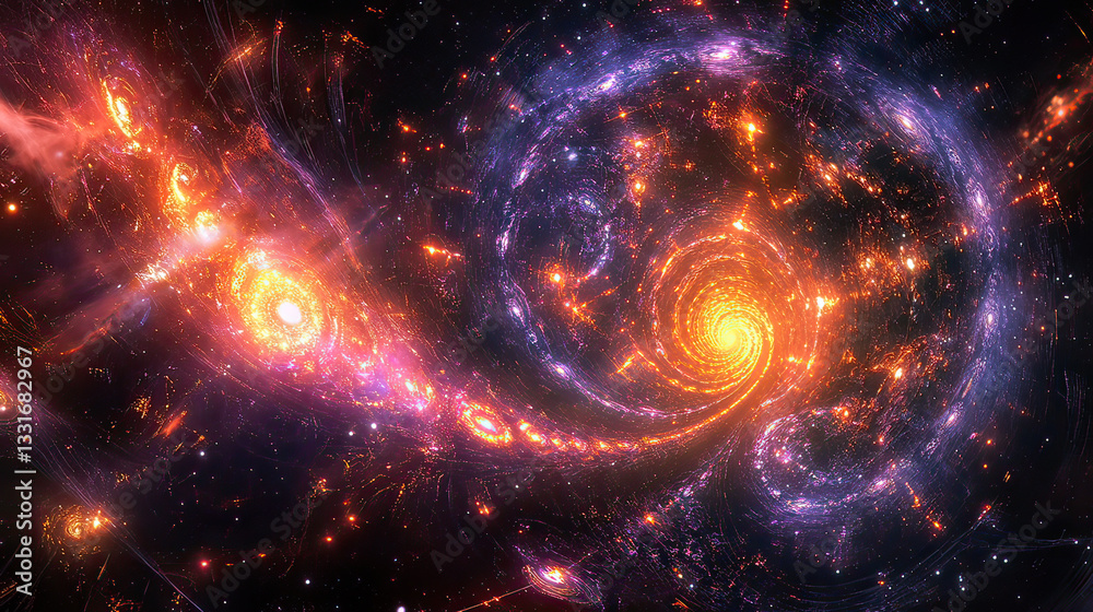 Obraz premium Abstract galaxy with bright spiral. Colorful space background with cosmic energy AI Generative