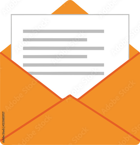 Open envelope. Letter icon. Vector illustration