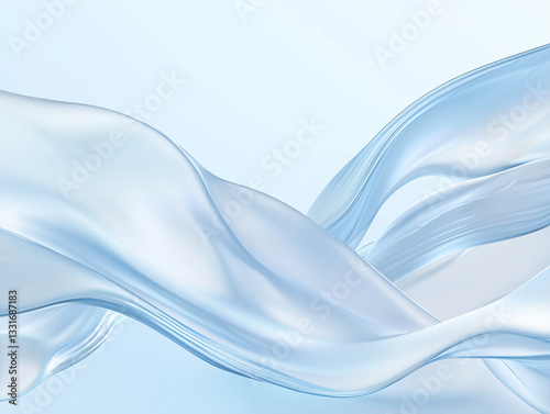 水色の樹脂が波のようなうねりの背景画像　コスメ背景