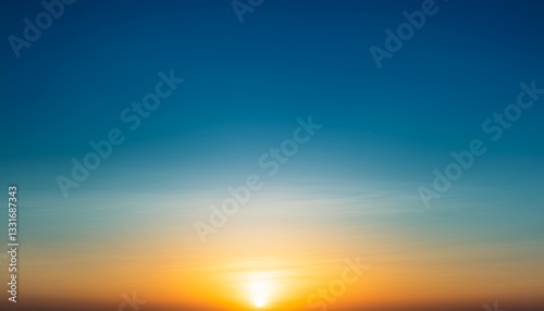 abstract gradient sunrise in the sky with blue and orange natural background