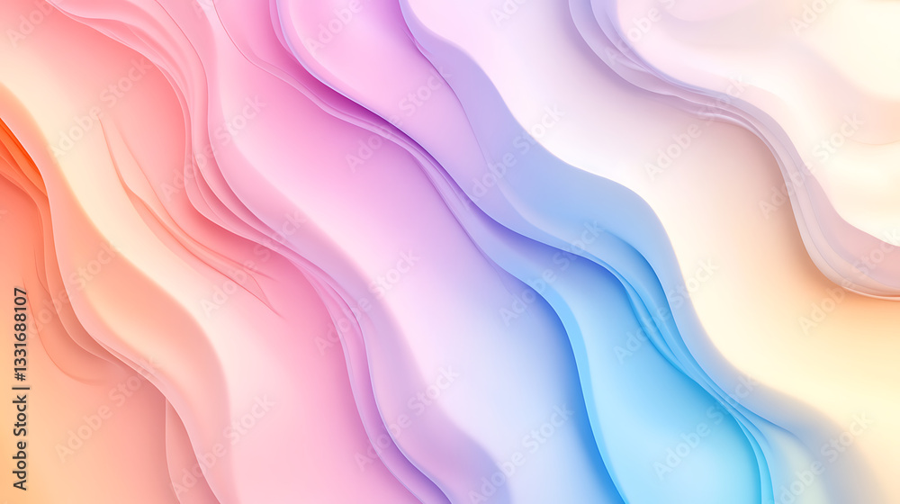 Obraz premium Gradient background in pastel light colors, soft and smooth abstract backdrop for design and branding