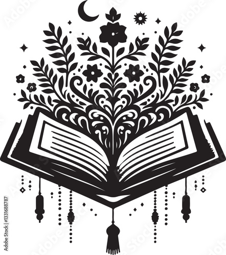 Islamic Quran Silhouette Bundle | Holy Book Vector Designs graphics