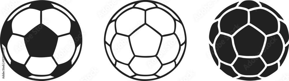 Obraz premium Soccer football ball icon set. Vector illustration