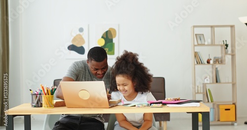 Enjoying a meaningful and engaging learning moment between a parent and child at home